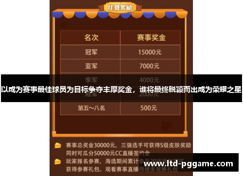 以成为赛事最佳球员为目标争夺丰厚奖金，谁将最终脱颖而出成为荣耀之星