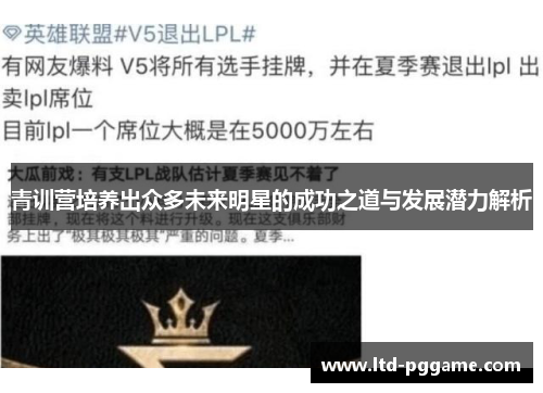 青训营培养出众多未来明星的成功之道与发展潜力解析