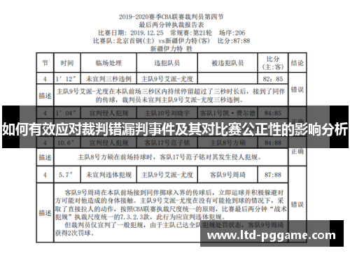 如何有效应对裁判错漏判事件及其对比赛公正性的影响分析